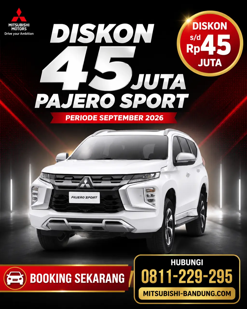 Promo Spesial Mitsubishi Pajero Sport Bandung: Diskon Hingga 45 Juta di September 2026!
