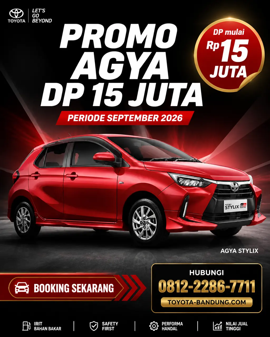 Promo Spesial Toyota Agya di Bandung: DP Mulai 15 Juta di September 2026!