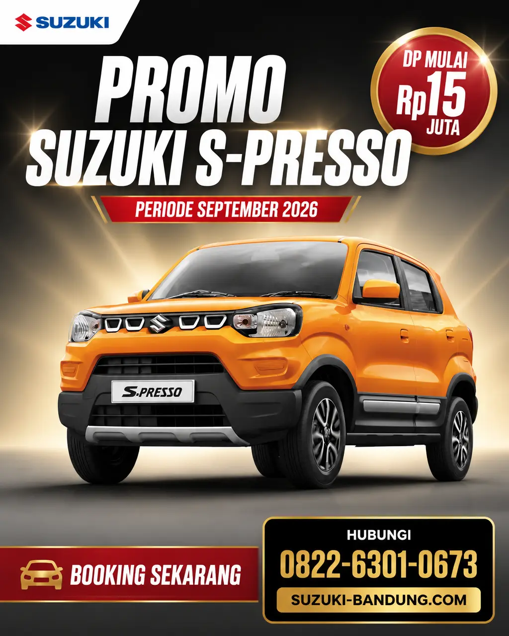 Promo Suzuki S-Presso DP Cuma 15 Juta di Bandung September 2026!